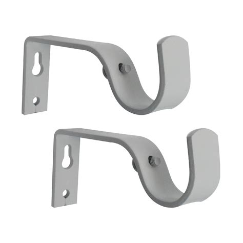 white metal curtain rod brackets|metal decorative curtain rod brackets.